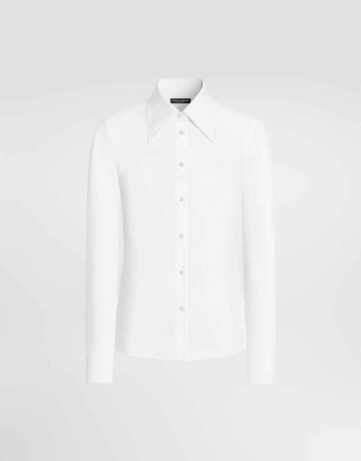 Dolce & Gabbana Camisa en popelina White F5T78ZFUEFM