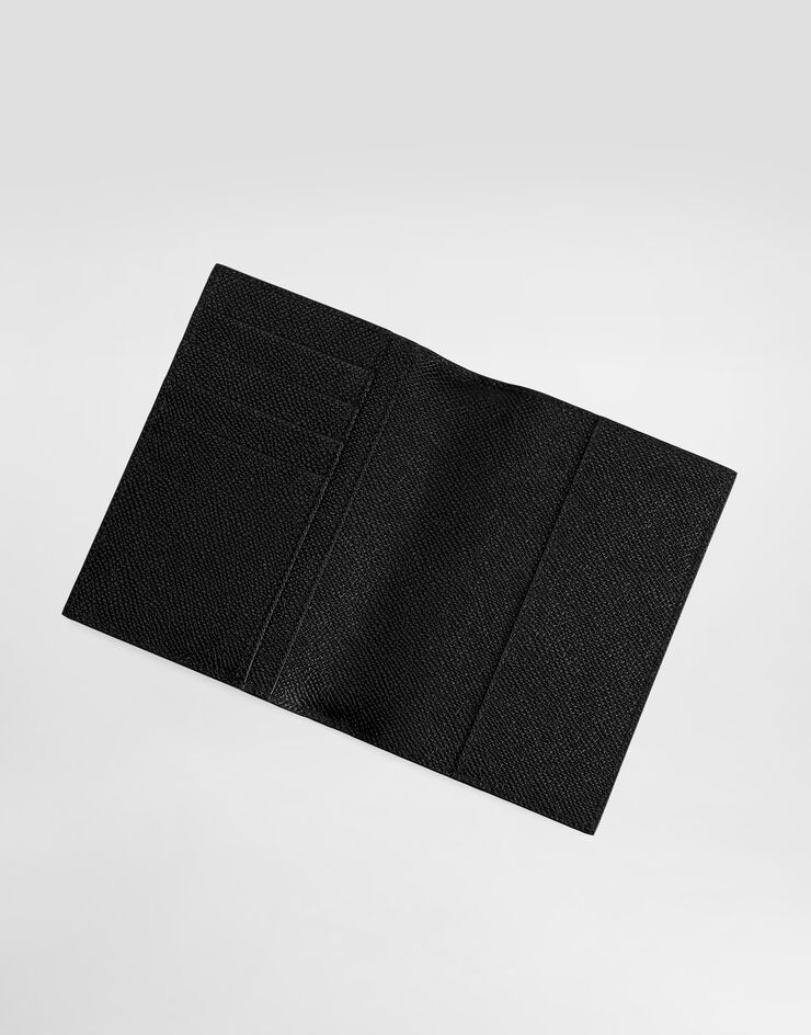 Dolce & Gabbana Calfskin passport holder with logo tag Black BP2215AG219