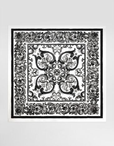 Dolce & Gabbana Fular 90 x 90 en sarga de seda con estampado de mayólica Multicolor GQ260EG0WUM