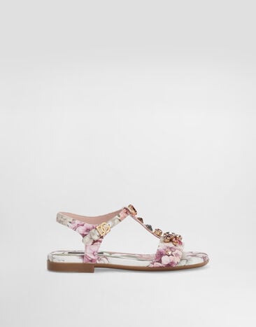 Dolce & Gabbana Flower-print cotton sandals Multicolor D11399AZ650