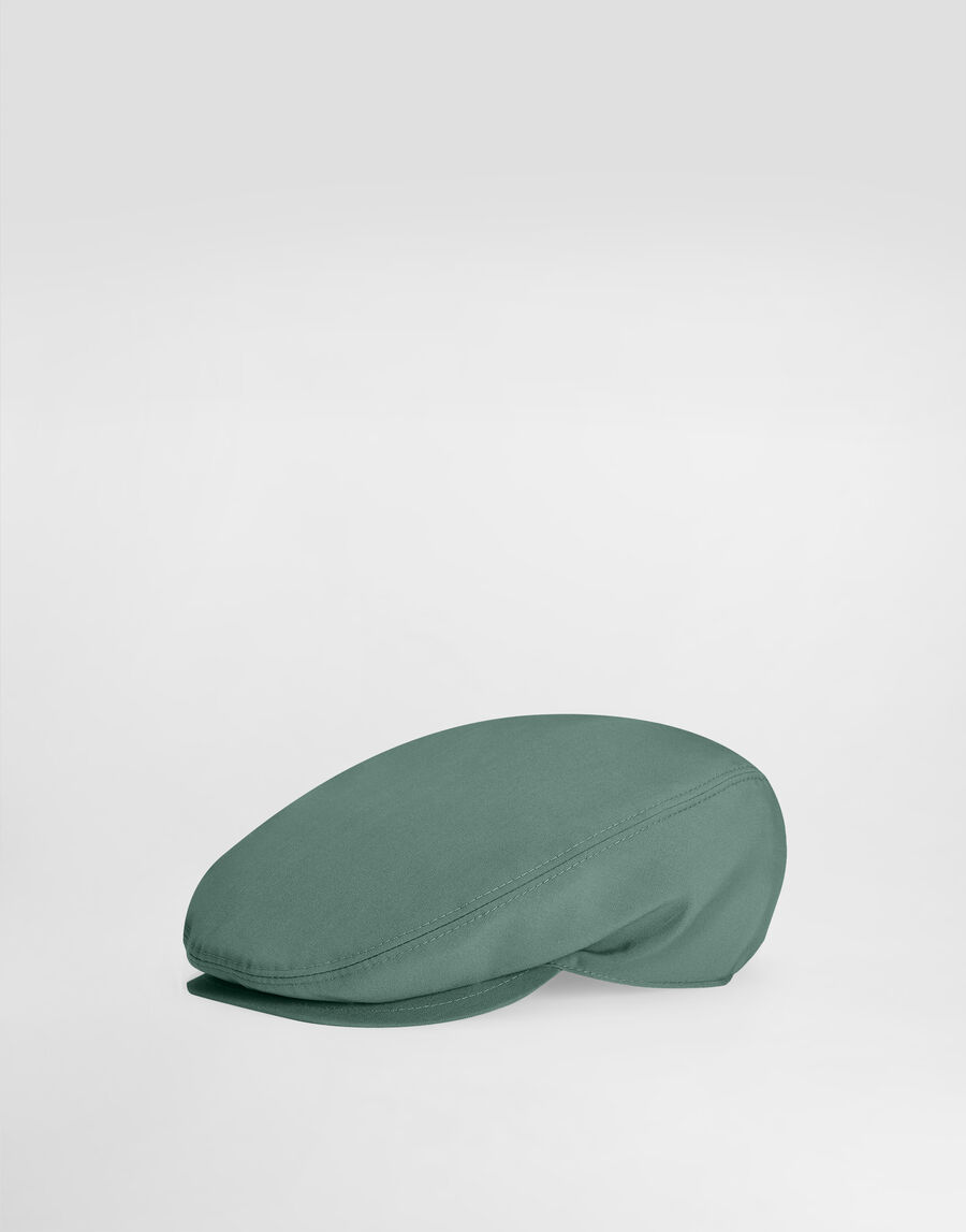 Wool poplin flat cap