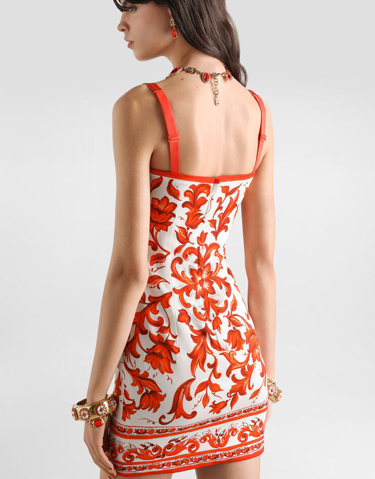 Dolce & Gabbana Majolica-print charmeuse dress Dolce & Gabbana Majolica-print charmeuse dress Multicolor F6TVVTGDDRJ