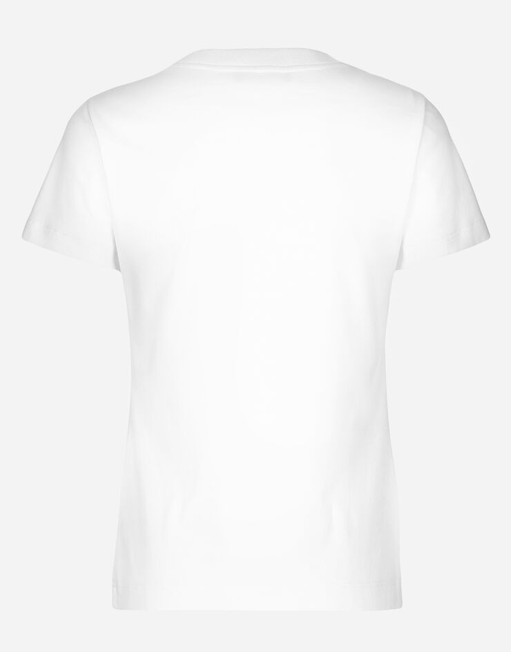 Dolce & Gabbana Camiseta de punto con logotipo DG Blanco F8T00ZGDB5U