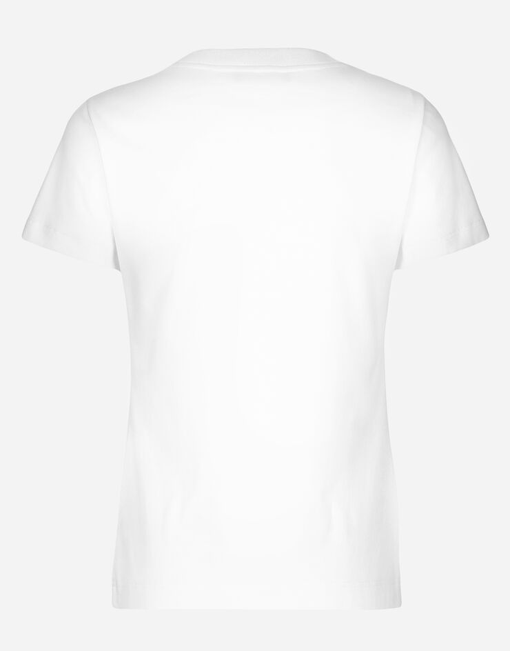 Dolce & Gabbana DG 徽标平纹针织 T 恤 白 F8T00ZGDB5U