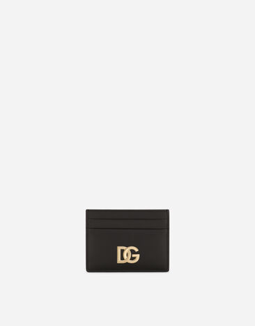 Dolce & Gabbana Calfskin card holder with DG logo Green BB6711AV893