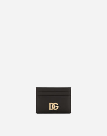 Dolce & Gabbana Calfskin card holder with DG logo Black BB7475AF984