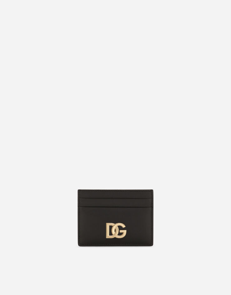 Dolce & Gabbana Porte-cartes en cuir de veau à logo DG Noir BI0330AW576