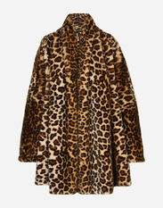 Dolce & Gabbana KIM DOLCE&GABBANA Faux fur cape with leopard print Black F6CMDTFLRC2