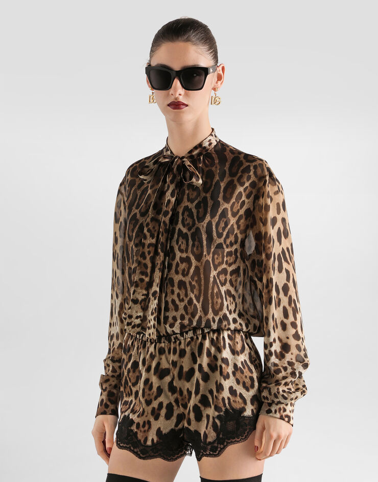 Dolce & Gabbana Camicia in georgette stampa leo Dolce & Gabbana Camicia in georgette stampa leo Stampa F5T27TIS1DY