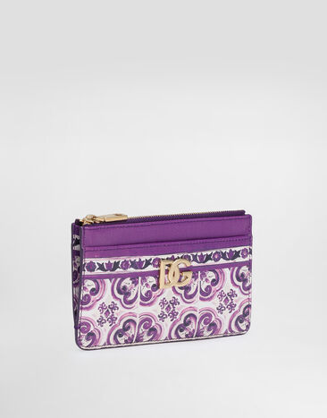 Dolce & Gabbana Majolica-print calfskin card holder Multicolor BI1261AO026