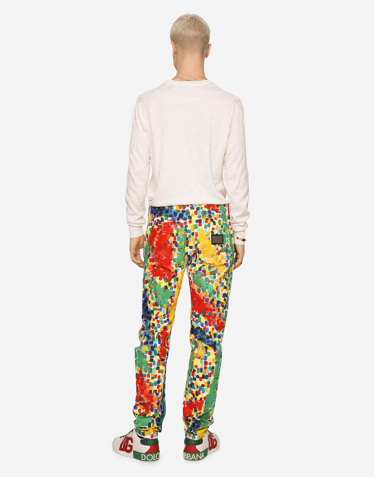 Dolce&Gabbana Printed regular-fit jeans with rips Multicolor GYJCCZG8JM5