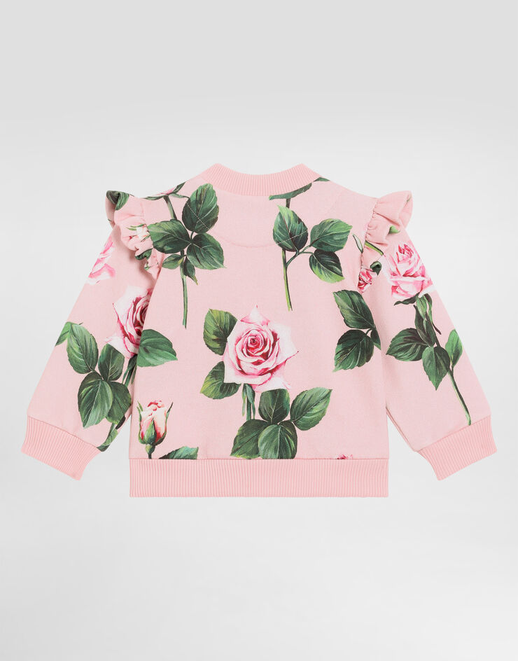 Dolce & Gabbana 로즈 프린트 라운드넥 스웨트셔츠 인쇄 L2JWBRHS7P1