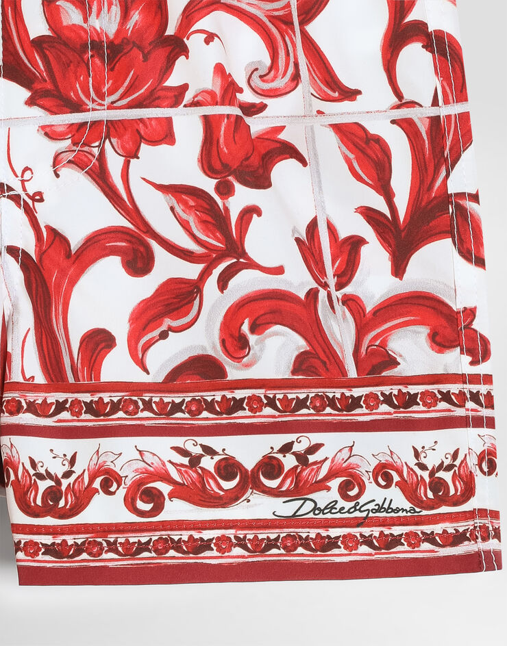 Dolce & Gabbana Majolica-print nylon boxer shorts Multicolor L1J850ON0I2