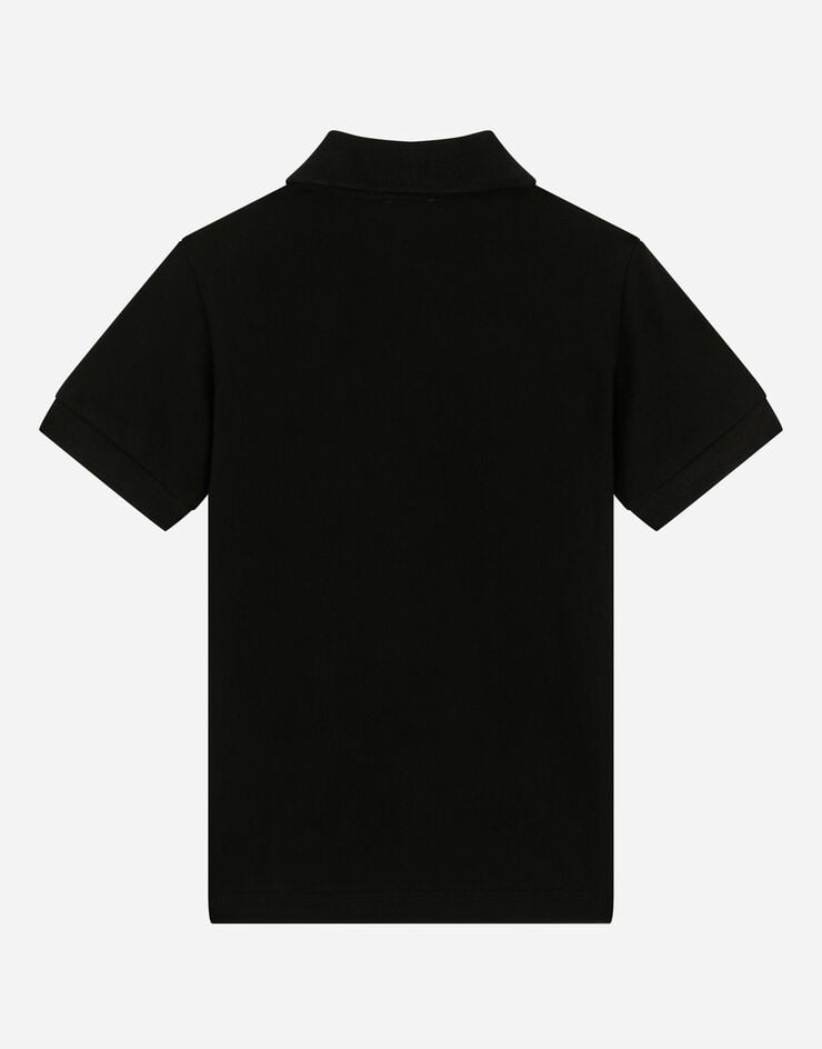 Dolce & Gabbana Piqué polo-shirt with logo tag ブラック L4JTGWG7M4T