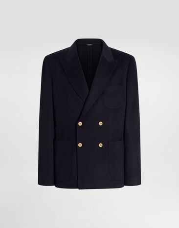 Dolce & Gabbana Double-breasted portofino cashmere jacket Blue G2NZ2TGJ763