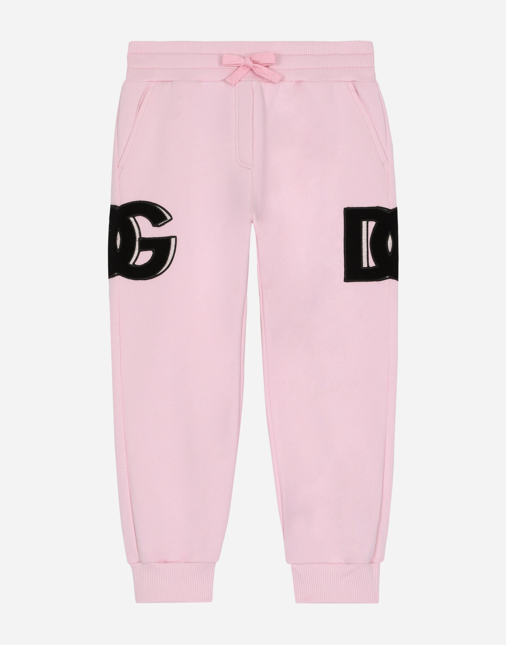 Dolce & Gabbana Jersey jogging pants with DG logo patch Blue L44P16LDB17