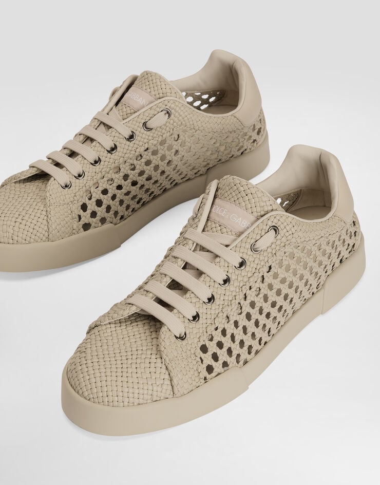 Dolce & Gabbana Zapatillas Portofino en piel trenzada Dolce & Gabbana Zapatillas Portofino en piel trenzada Beige CS2350A0806