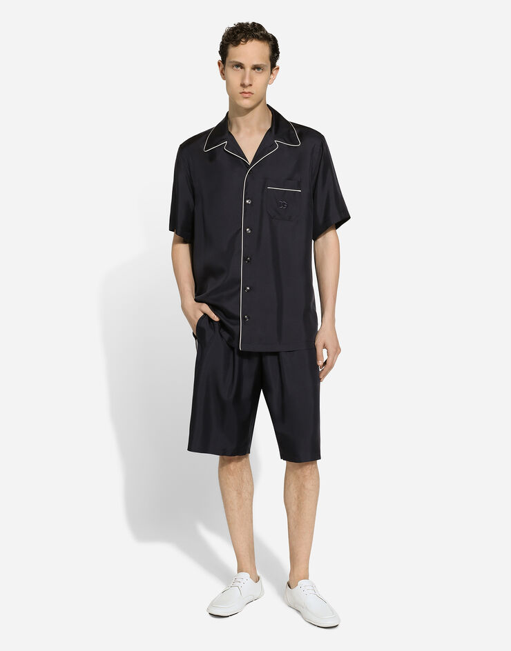 Dolce & Gabbana エンブロイダリー シルク ジョギングショートパンツ Blue GV5MAZFU1S4