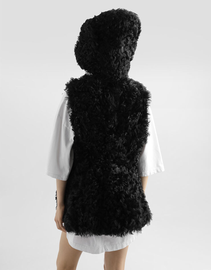 Dolce & Gabbana فيست كالغان من جلد خروف Black F793LFFUPPO