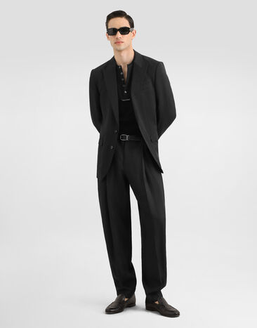 Dolce & Gabbana Pantalon en lin Black GP10DTFU4JB