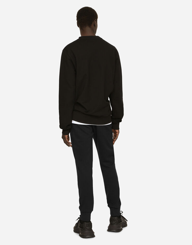 Dolce & Gabbana Jersey sweatshirt with branded tag Black G9ABJTG7P1C