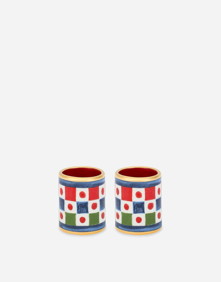Dolce & Gabbana طقم من 2 حلقة فوط مائدة كبيرة من الخزف متعدد الألوان TCGS06TCAEM