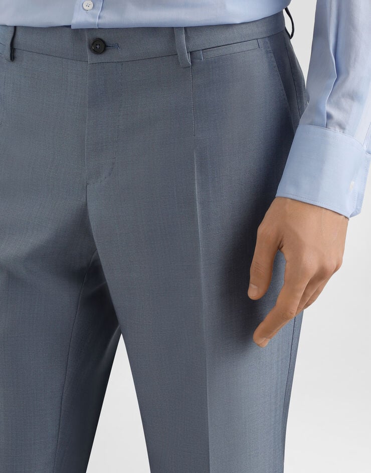 Dolce & Gabbana Single-breasted wool and silk  suit Azure GK0RMTGJ725