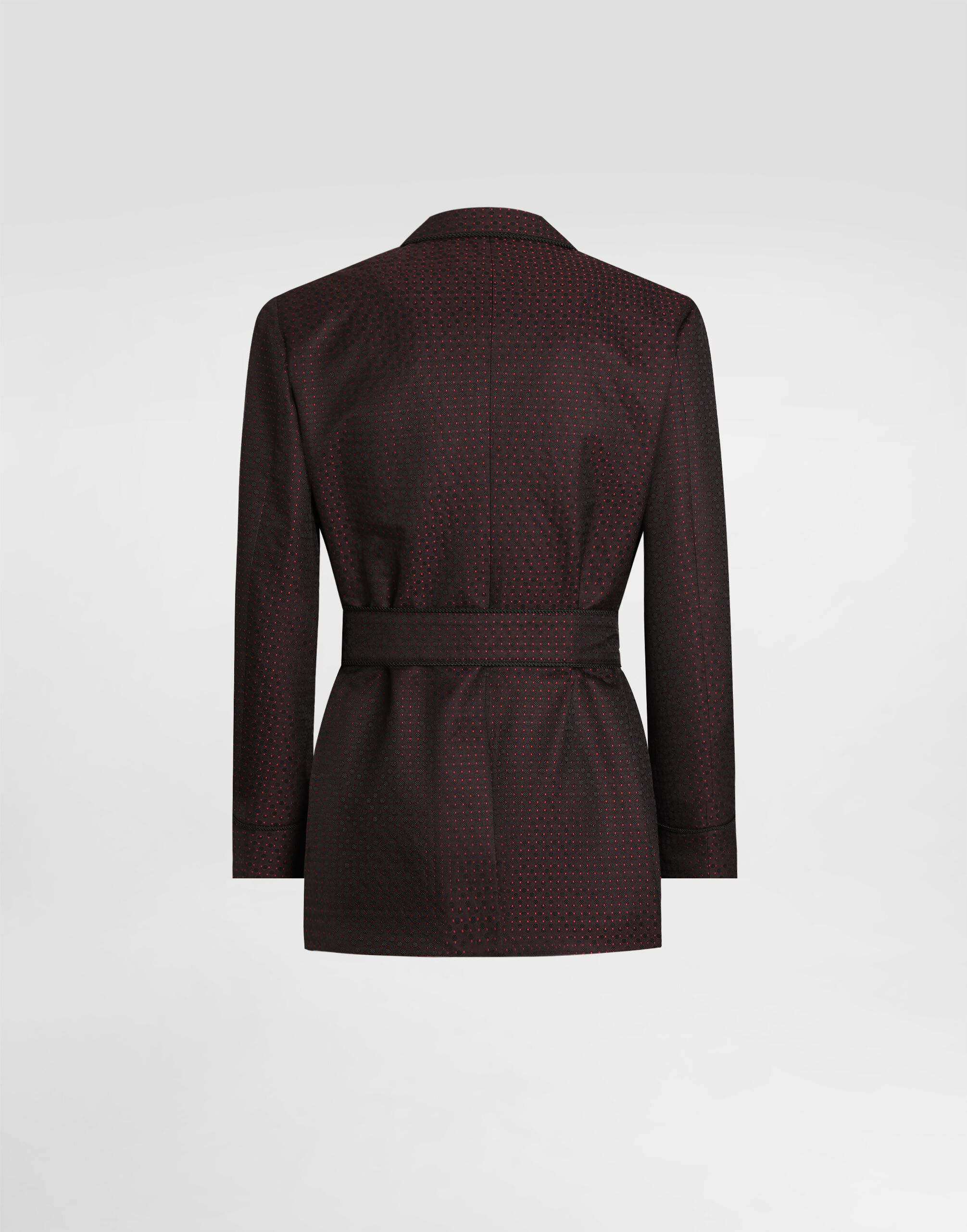 Double-breasted jacket in micro-pattern jacquard - thumbnail 2