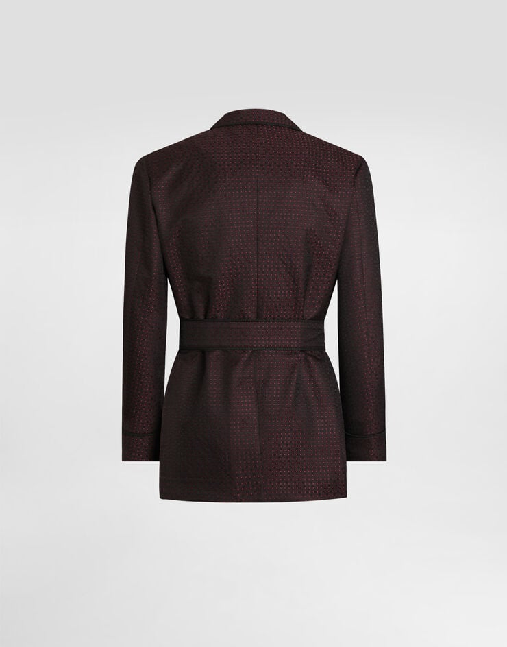 Dolce & Gabbana Chaqueta de botonadura doble de tejido jacquard con micromotivo Multicolor G2WA3TFJZAM