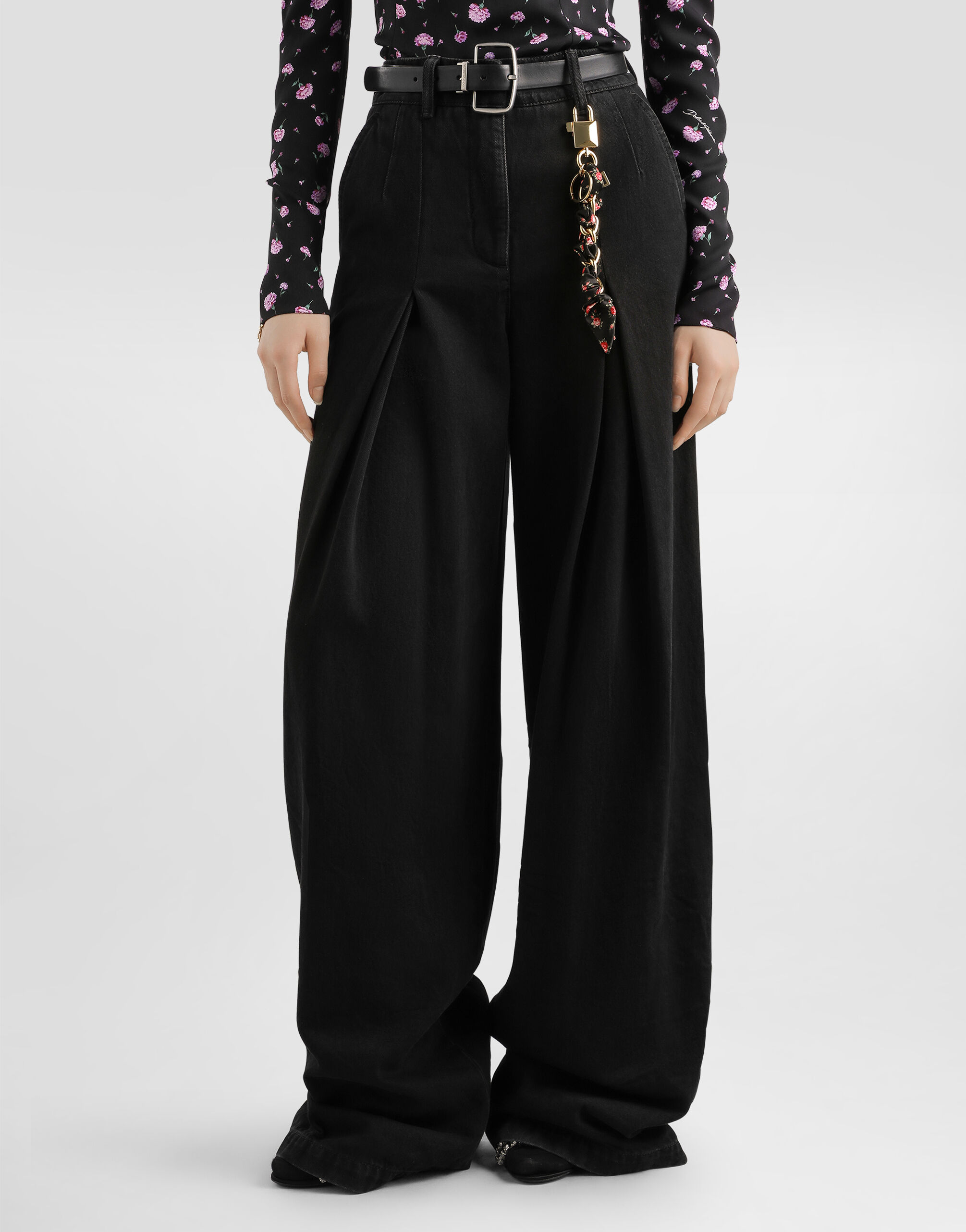 5-pocket denim trousers in Multicolor for Women | Dolce&Gabbana® US