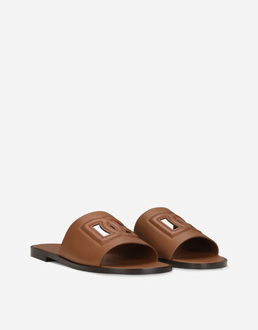 Dolce & Gabbana Calfskin sliders Brown A80397AO602