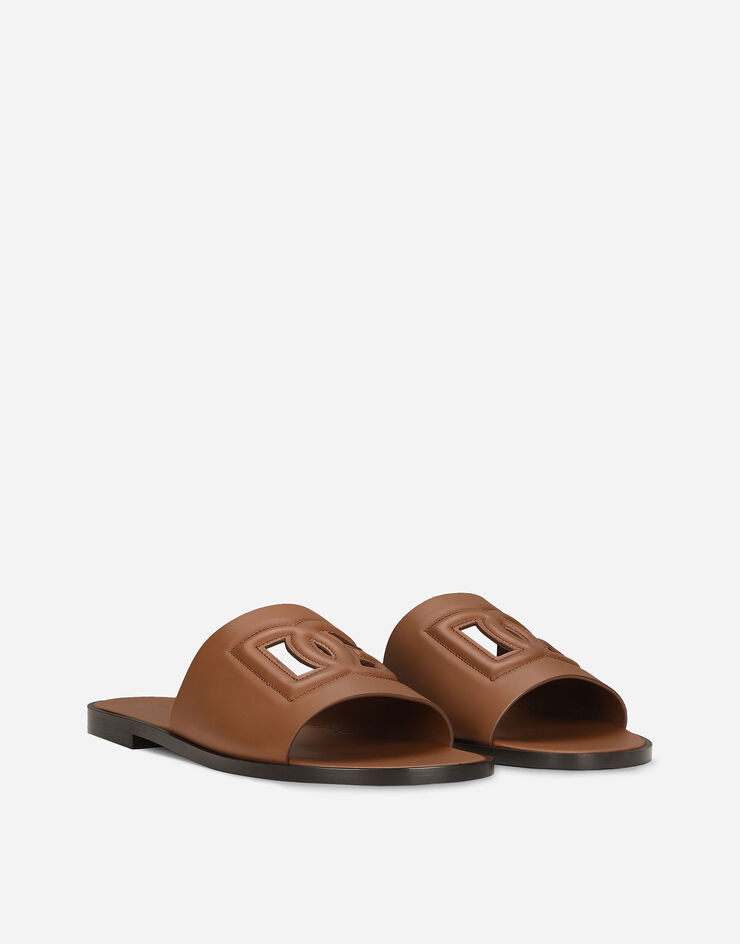 Dolce & Gabbana Calfskin sliders Brown A80397AO602