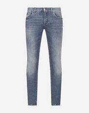Dolce & Gabbana Stretch skinny jeans with small abrasions Multicolor GYJDADGF567
