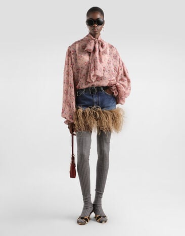 Dolce & Gabbana Jupe en denim Multicolor F4C2TZG8OC8