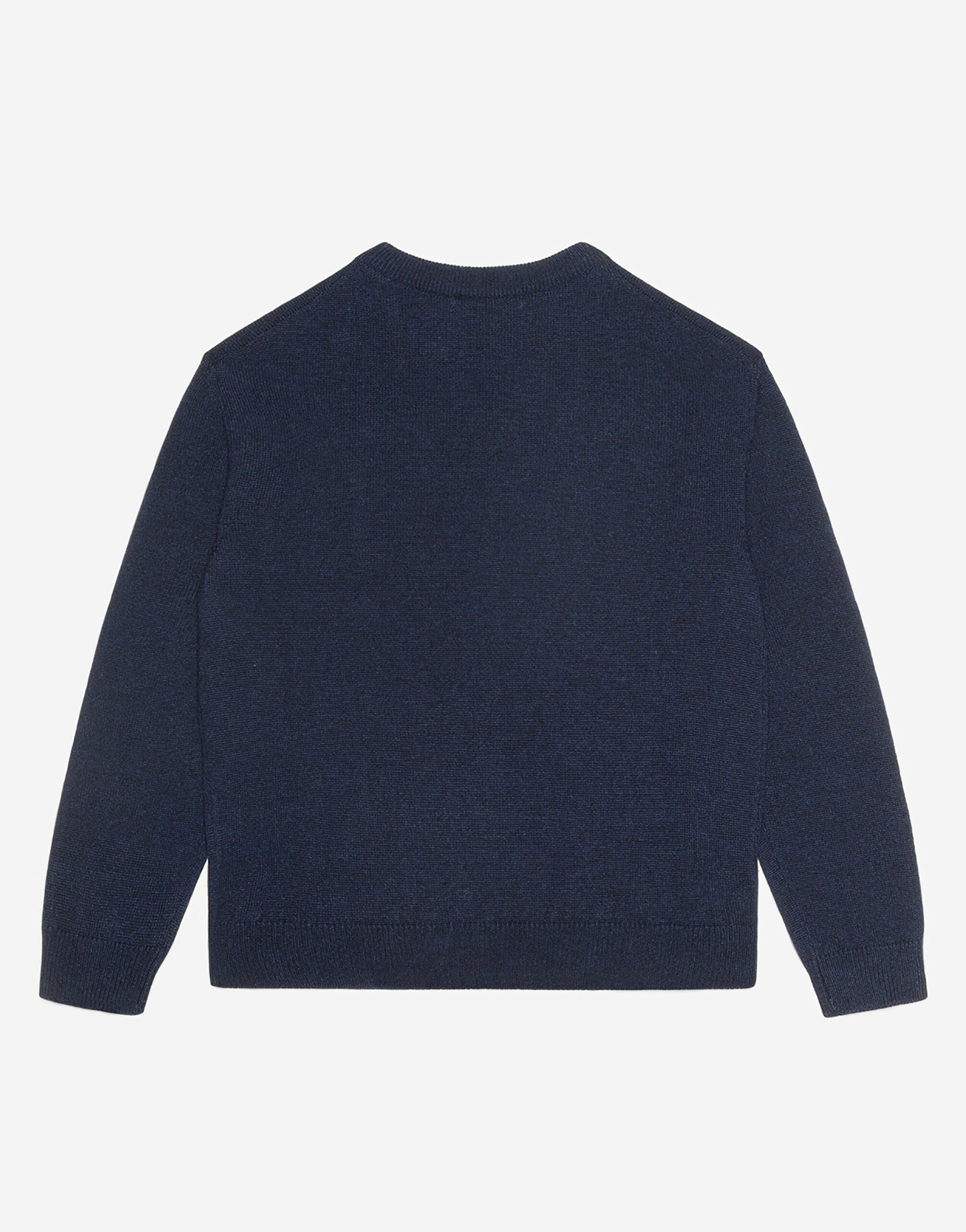 Crew neck cashmere sweater with heritage embroidery