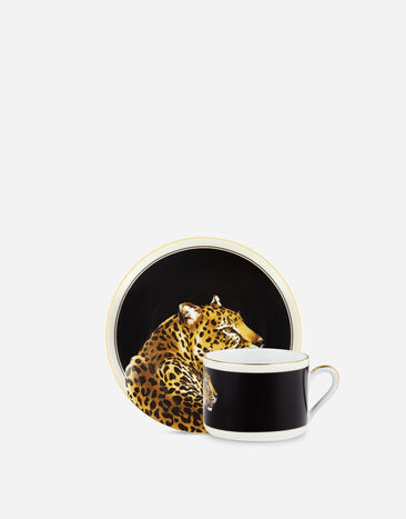 Dolce & Gabbana Teetasse mit Untertasse aus Porzellan Mehrfarbig TC0S09TCAK3