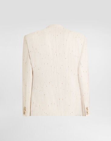 Dolce & Gabbana Single-breasted pinstripe finish jacket Multicolor G2NW0TFBMFW