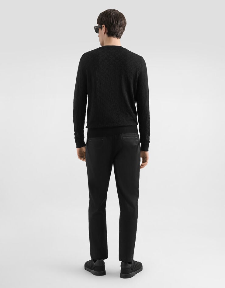 Dolce & Gabbana Pull ras-de-cou en soie Noir GXX02TJBSM4