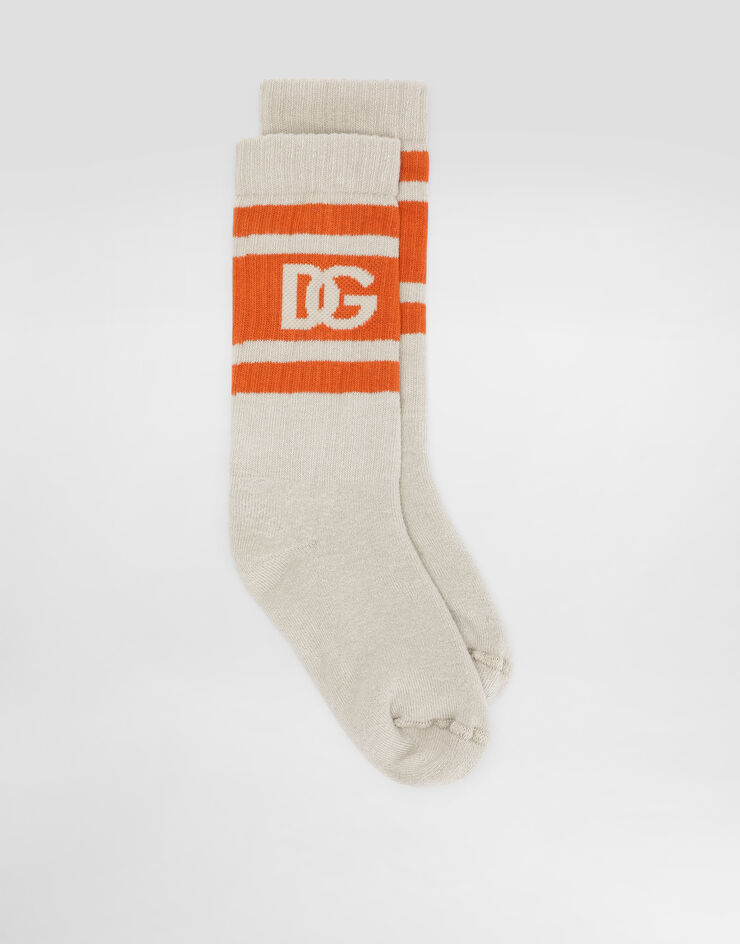 Dolce & Gabbana Cotton socks with logo Multicolor LBKAC5JBCH6