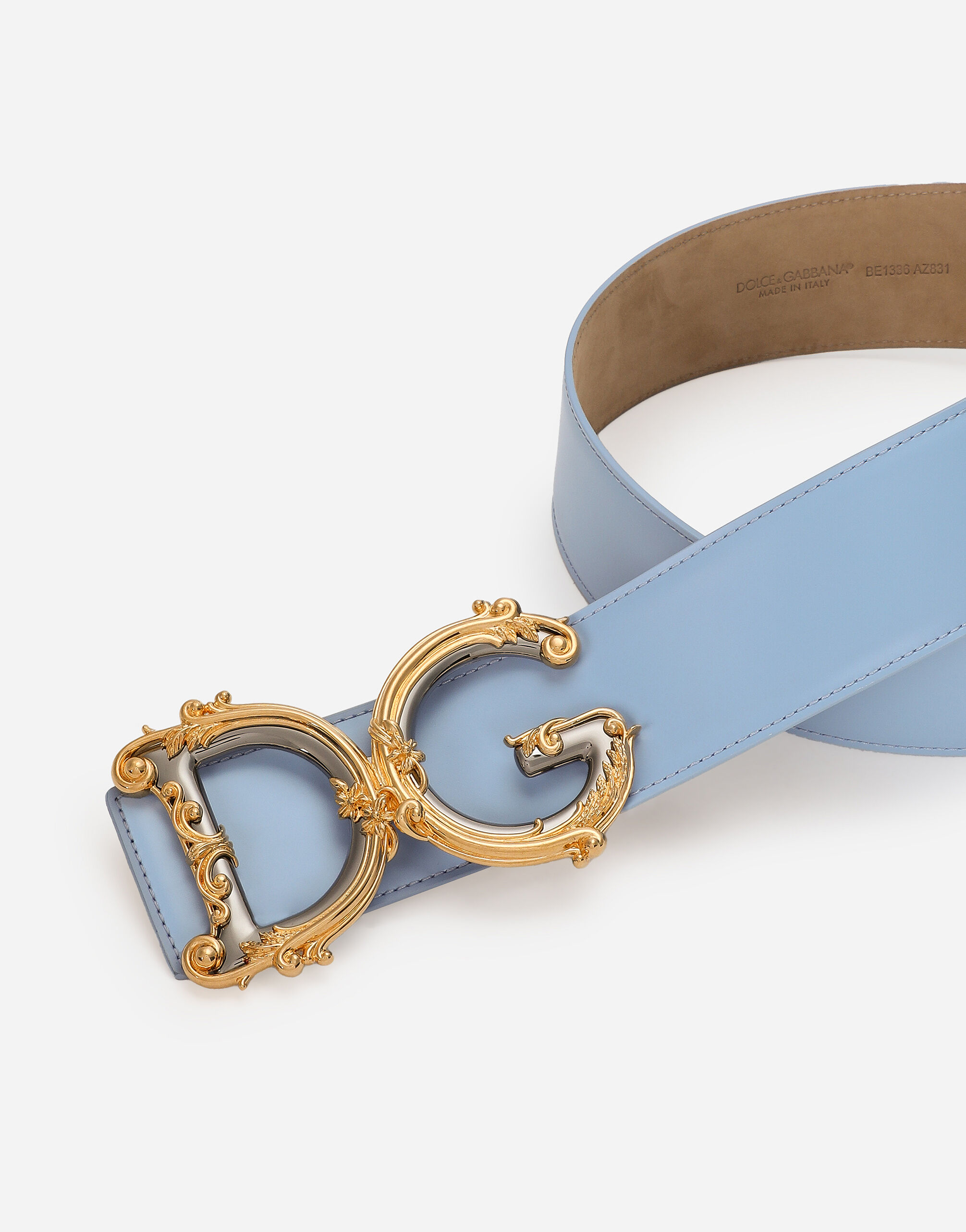 【関税＆送料込み】Dolce & Gabbana Light Blue Leather Belt DG Girls belt in Light Blue for Women | Dolce&Gabbana® US