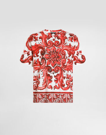 Dolce & Gabbana Majolica-print cotton t-shirt Multicolor G8PN9TII7KO