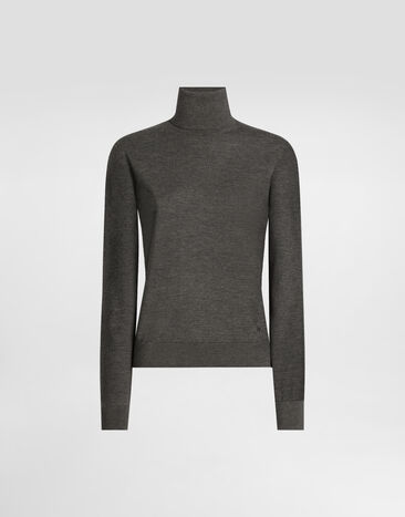 Dolce & Gabbana Rollkragenpullover aus Kaschmir Grau FXW42ZJBW0P