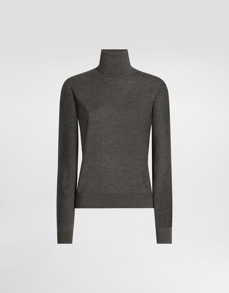 Dolce & Gabbana Rollkragenpullover aus Kaschmir Grau FXW42ZJBW0P