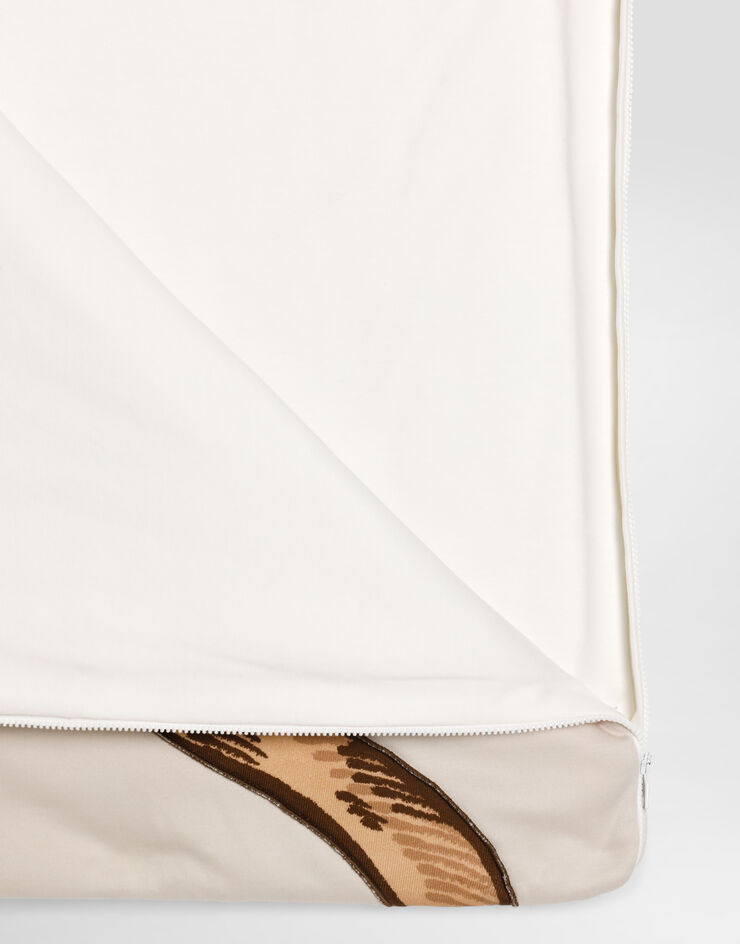 Dolce & Gabbana NewbornJerseybaby nest with DG patch and leopard print Multicolor LNJAH7G7PJH