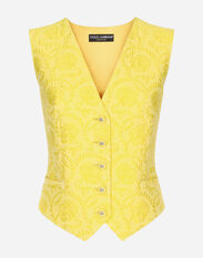 Dolce & Gabbana Floral jacquard vest Yellow F6UT1TFU5T9