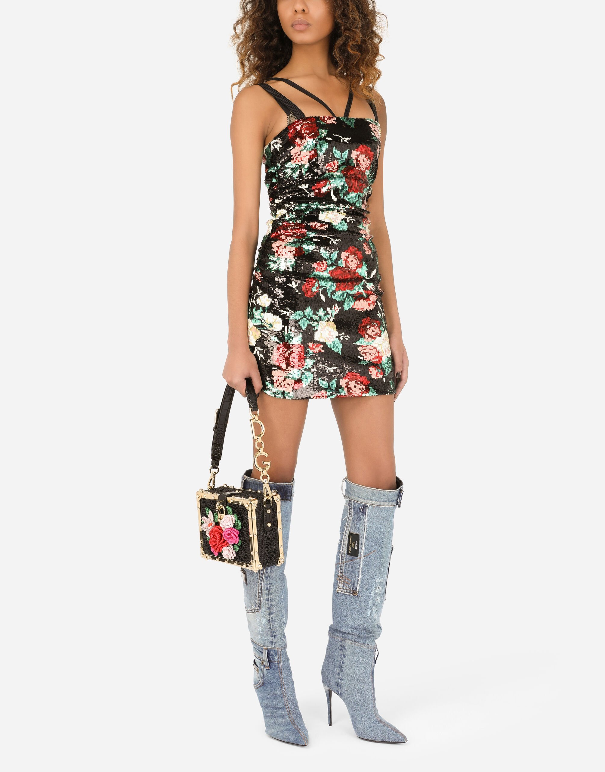 Borsa Dolce Box in uncinetto rafia in Multicolore da Donna Dolce Gabbana