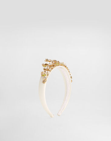 Dolce & Gabbana Headband with rhinestones White WHR6J1W1111
