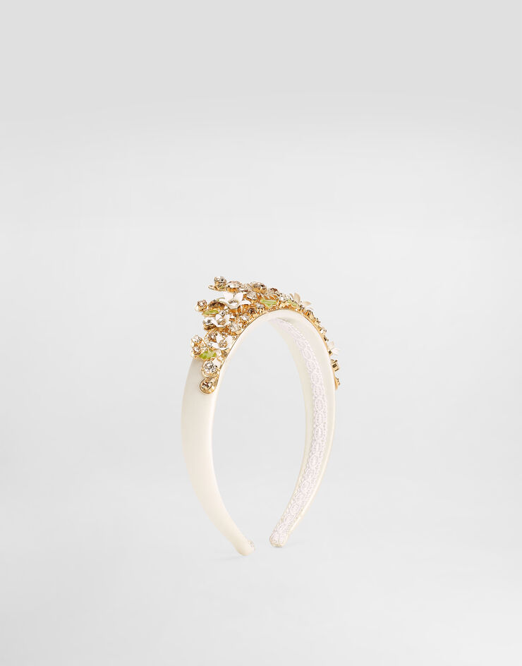 Dolce & Gabbana Headband with rhinestones White WHR6J1W1111