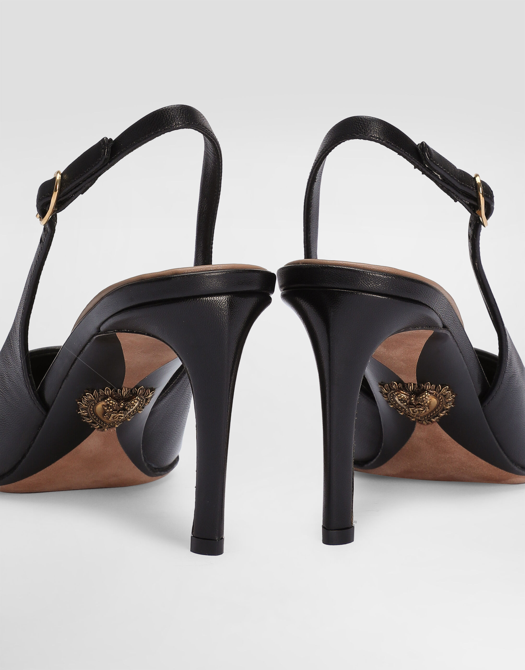 Satin slingbacks with bow detail in Black for Women