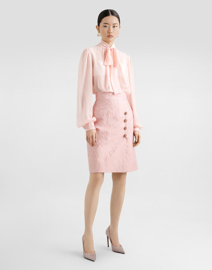 Dolce & Gabbana Silk georgette top Pink F7BC0TFU1UT